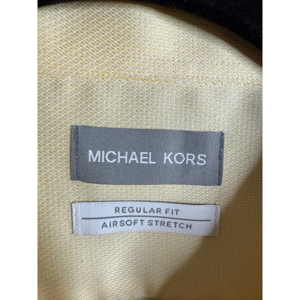 Michael Kors Dress Shirt Men's 17 1/2 36/37‎ Lemon Glaze XL Regular Fit NWT
